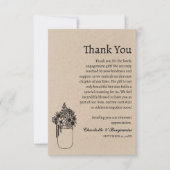 Rustiek minimalistisch bruin kraft Verloving cadea Bedankkaart (Voorkant)