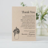 Rustiek minimalistisch bruin kraft Verloving cadea Bedankkaart (Staand voorkant)