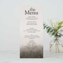 Rustiek minimalistisch Forest Misty Landscape Dine Menu