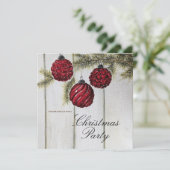 Rustiek minimalistisch kerstfeestje kaart (Staand voorkant)