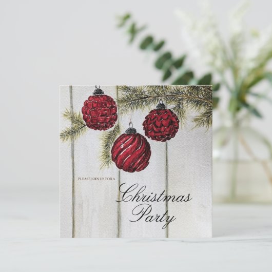 Rustiek minimalistisch kerstfeestje kaart (Staand voorkant)