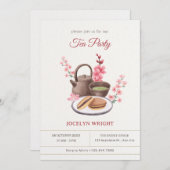 Rustiek minimalistisch theekransje kaart (Voorkant / Achterkant)