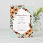 Rustiek Mint Groen Botanische repetitie Diner Kaart (Staand voorkant)