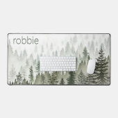 Rustiek Misty Forest Groen & Wit Monogram Bureaumat (Keyboard & Muis)