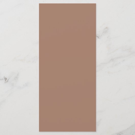 Rustiek Mocha Bruin Trouwcrème Script Diner Menu (Achterkant)