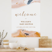 Rustiek Modern Abstract Baby shower Welkom Poster (Keuken)