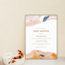 Rustiek Modern Abstract Waterverf Baby shower