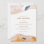 Rustiek Modern Abstract Waterverf Baby shower Kaart (Voorkant)