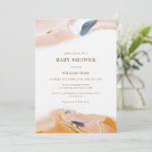 Rustiek Modern Abstract Waterverf Baby shower Kaart (Staand voorkant)