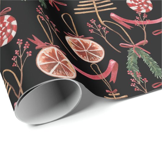 Rustiek modern Abstract winterkerstpatroon Cadeaupapier (Rol Hoek)