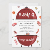Rustiek Modern Achtertuin BBQ Baby Q Baby shower Kaart (Voorkant)
