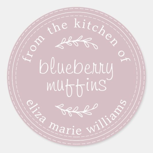 Rustiek Modern Baked Goods Blueberry Muffins Paars Ronde Sticker (Voorkant)