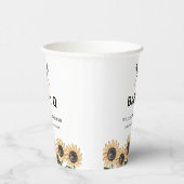 Rustiek Modern BBQ Zonnebloem Baby shower Papieren Bekers (Rechts)