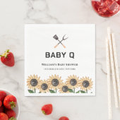 Rustiek Modern BBQ Zonnebloem Baby shower Servet (Insitu)