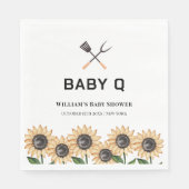 Rustiek Modern BBQ Zonnebloem Baby shower Servet (Voorkant)