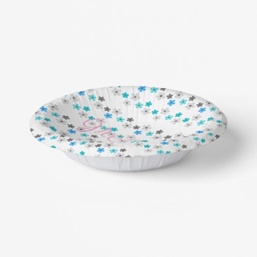 Rustiek modern bloemenpatroon papieren kommen (Gebogen)