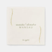 Rustiek Modern Boho Bloemen Groen Bruiloft Servet (Voorkant)