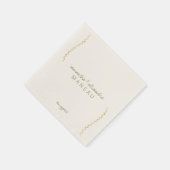 Rustiek Modern Boho Bloemen Groen Bruiloft Servet (Hoek)