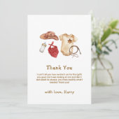 Rustiek Modern Boho Western Cowboy Baby shower Bedankkaart (Staand voorkant)