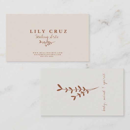 Rustiek Modern Botanisch Gepersonaliseerd Visiteka Visitekaartje (Voorkant / Achterkant)