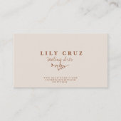 Rustiek Modern Botanisch Gepersonaliseerd Visiteka Visitekaartje (Voorkant)