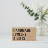 Rustiek modern bruin kurk handgemaakt zwart vet le visitekaartje (Staand voorkant)