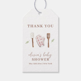 Rustiek Modern Chef Keuken Spul Baby shower Cadeaulabel