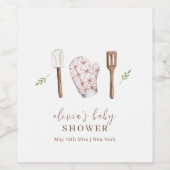 Rustiek Modern Chef Keukenspullen Baby shower Wijn Etiket (Enkel label)