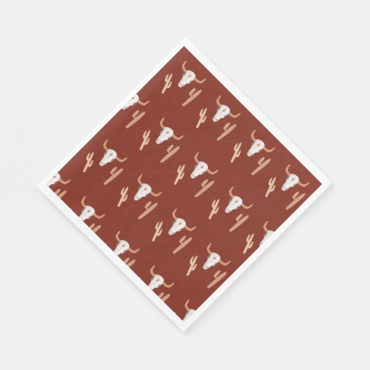 Rustiek Modern Cowboy Cactus Beer Boy Baby shower Servet (Hoek)