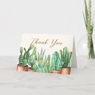Rustiek Modern Desert Cactus Garden Baby shower Bedankkaart