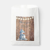 Rustiek Modern Elegant Blue Snowman Baby shower Bedankzakje (Voorkant)