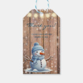 Rustiek Modern Elegant Blue Snowman Baby shower Cadeaulabel (Voorkant)