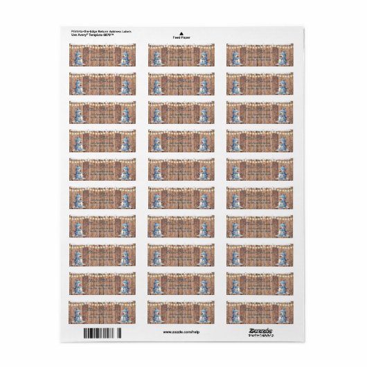 Rustiek Modern Elegant Blue Snowman Baby shower Etiket (Full Sheet)