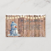 Rustiek Modern Elegant Blue Snowman Baby shower Informatiekaartje (Voorkant)