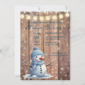Rustiek Modern Elegant Blue Snowman Baby shower Kaart (Voorkant)