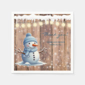 Rustiek Modern Elegant Blue Snowman Baby shower Servet (Voorkant)