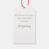 Rustiek Modern Elegant Kerstrendier Cadeaulabel (Achterkant)