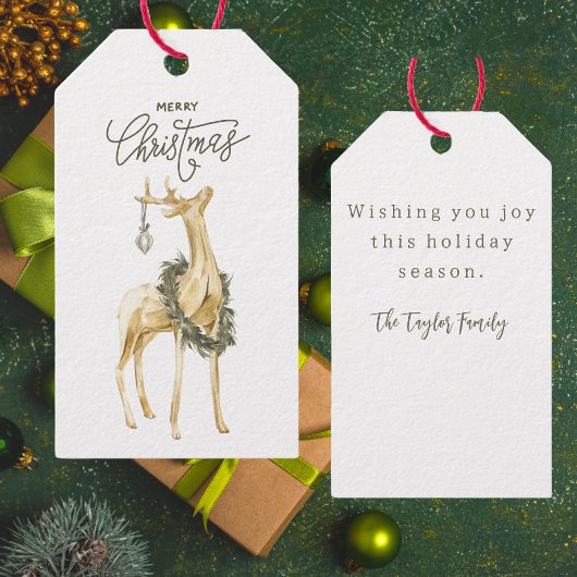 Rustiek Modern Elegant Kerstrendier Cadeaulabel