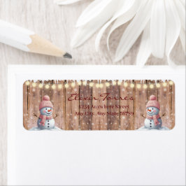 Rustiek Modern Elegant Snowman Baby shower Etiket