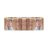 Rustiek Modern Elegant Snowman Baby shower Etiket (Voorkant)