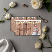 Rustiek Modern Elegant Snowman Baby shower Informatiekaartje