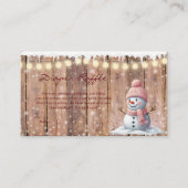 Rustiek Modern Elegant Snowman Baby shower Informatiekaartje (Voorkant)