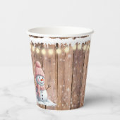 Rustiek Modern Elegant Snowman Baby shower Papieren Bekers (Achterkant)