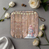 Rustiek Modern Elegant Snowman Baby shower Papieren Bordje