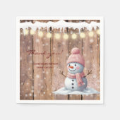 Rustiek Modern Elegant Snowman Baby shower Servet (Voorkant)