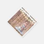 Rustiek Modern Elegant Snowman Baby shower Servet (Hoek)