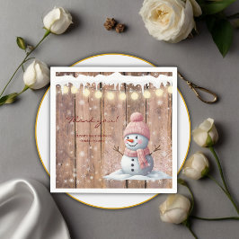 Rustiek Modern Elegant Snowman Baby shower Servet