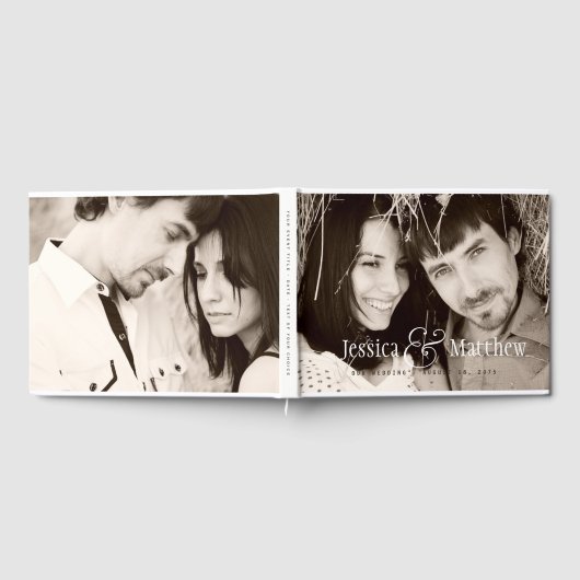 Rustiek Modern Foto Bruiloft Gastenboek (Volledig)