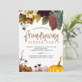Rustiek modern Friendsgiving Thanksgiving feest Kaart (Staand voorkant)