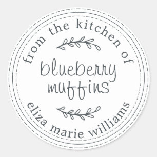 Rustiek Modern Gebakken Goederen Blueberry Muffins Ronde Sticker